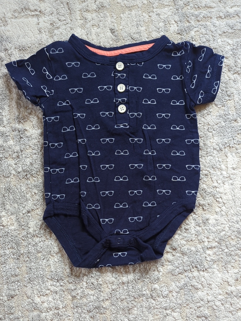 Remi Rofe Navy Sunglasses Print One-Piece Bodysuit Size 3-6 Months